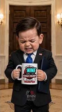 Baby Trump Shows Off His New MAGA Daddy Mug 😂