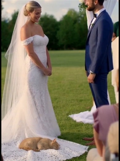 White Cat Steals the Show at Wedding