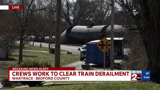 #Breaking A CSX train has derailed in the Wartrace community of Bedford County. #BedfordCountyTN #trainderailment | Megan Fee - Anchor/Reporter