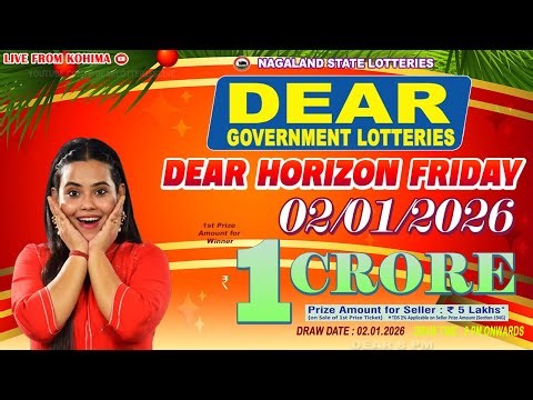 LOTTERY LIVE DEAR 8 PM 02.01.2026 NAGALAND STATE LOTTERY LIVE DRAW LOTTERY SAMBAD LIVE FROM KOHIMA