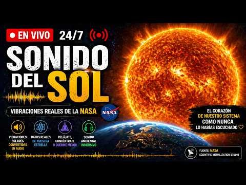 🔴 Escucha el Sol en tiempo real | Sonidos de radio solar en vivo 24/7 + Vista