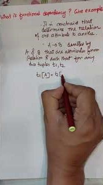 Functional Dependency in DBMS Explained | Types, Rules & Examples | Normalization #shorts #education