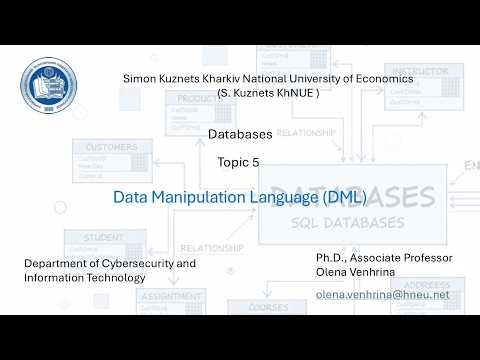 Topic 5. Data Manipulation Language (DML)