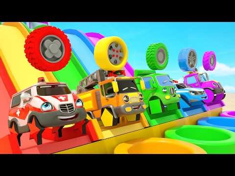 The kid sings the song Baby Shark - Change the wheel And learn the color-Nursery Rhymes Kids Songs