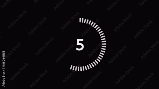 countdown timer, 10 seconds countdown, dashed circle, circular timer, minimal countdown, simple animation, clean design, modern motion graphics, After Effects, AE template, motion design, UI animation