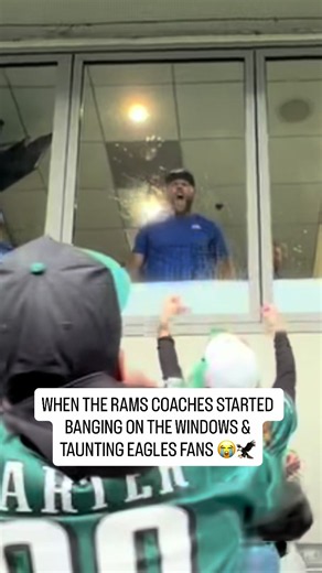 The Rams coaches were banging the windows & taunting Eagles fans… they started it. #eagles #philadelphiaeagles #losangelesrams #nfl #viral