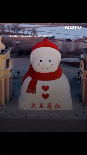 A viral video shows a giant snowman built over 10 days in China 📸 @tangshantravel / Instagram The viral video through NDTV’s lens | NDTV