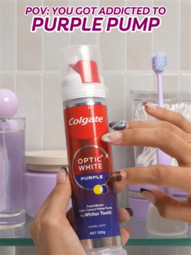 Give me that purple pump! 😍💜#ColgateOpticWhite #ColgatePurplePump