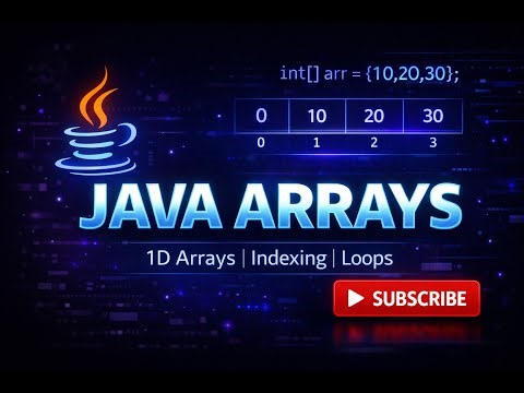 Java Arrays Explained | 1D Arrays, Indexing & Loops (Easy)