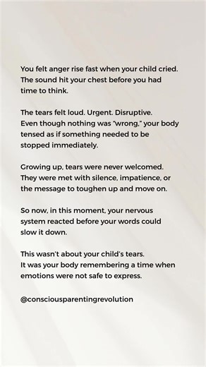 When a child cries, it can stir reactions that feel sudden and confusing. Anger may rise quickly, even when the parent wants to respond with calm and care. For many adults, emotions like sadness or tears were discouraged or dismissed in childhood. Over time, the body learned that emotions were something to stop, not support. When a child cries, the body may react before the mind can pause, drawing on old memories and learned survival strategies. This doesn’t mean a parent lacks empathy or intent