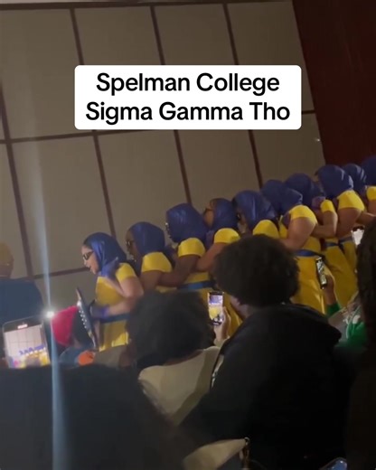 The Epsilon Eta chapter of Sigma Gamma Rho at Spelman College 💙💛🐩 #fyp #foryou #foryoupage #fy #spelmancollege #sigmagammarho #epsiloneta #sorority #hbcu #hbcupride #probateshow #hbcugrad 🎓