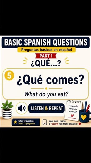 How to ask with que? (What) in Spanish #beginners #learning #español #learnspanish #spanish