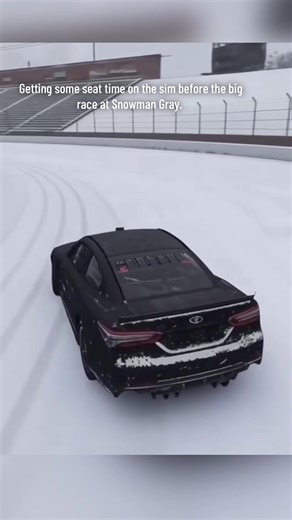 Hey, the gate was open so we let ourselves in. Watch the real race on Sunday at 8pm ET on FOX ¯\\_(ツ)_/¯ #NASCAR #snow #bowmangray