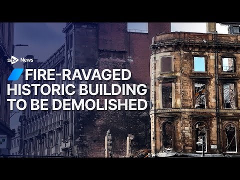 Demolition of fire-ravaged building at Glasgow Central begins