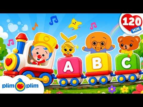 🚂 ABC Train Song & More 🎵 | Learn Alphabet & Numbers | 2 Hours Kids Songs by Plim Plim