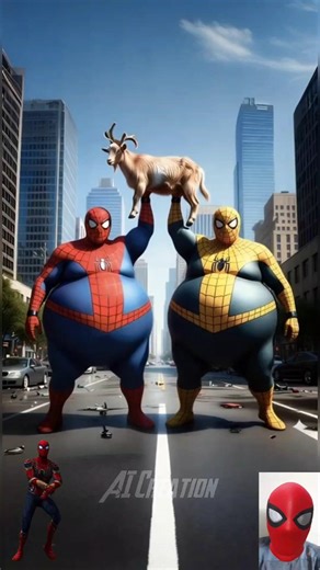 fatty Marvel and DC heroes 😱 and his clone lifting goat #avengers #shorts #marvel