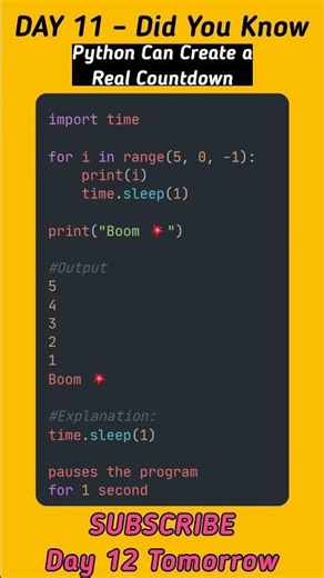 Python Can Create a Real Countdown ⏳💥 | Python Did You Know Day 11