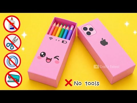 How to make cute pencil box / Paper craft/ Easy craft ideas/DIY pencil case/art and craft/ origami
