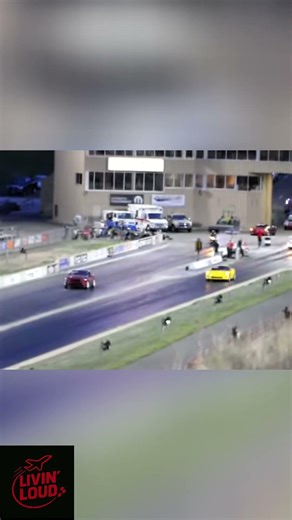 Corvette Drag Race: Blazing Fast Launch on Wet Strip! #shorts