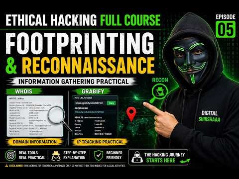 Ethical Hacking Full Course | Episode 5: Footprinting & Reconnaissance (WHOIS & Grabify Practical)