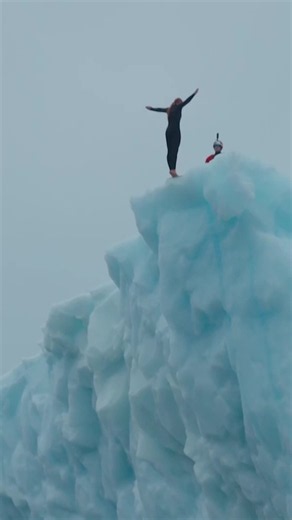 Cliff diver Molly Carlson made history off the coast of Newfoundland in Canada by becoming the first woman to dive off an iceberg. #mollycarson #iceberg #diving #canada #newfoundland