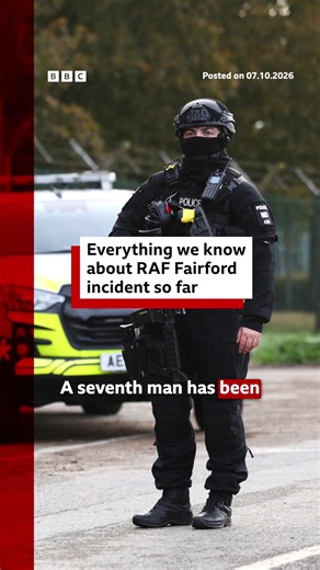 A 22-year-old British national has been arrested on suspicion of preparation of terrorist acts in connection with an incident close to RAF Fairford, counter-terror police said. He was arrested in Westminster, London, on Tuesday as part of the investigation into the incident near the airbase in Gloucestershire on 27 September. It is the seventh arrest in connection to the incident, but no one has been charged. #Fairford #RAFFairford #USAF #Military #BBCNews