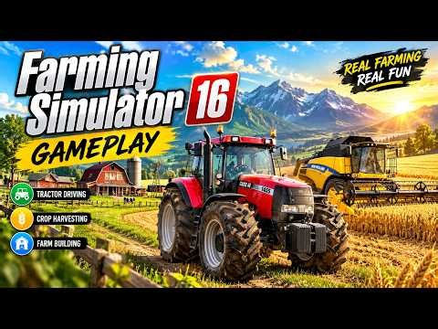 Farming Simulator 16 Gameplay 🚜🌾 | Realistic Farming & Tractor Driving #shorts