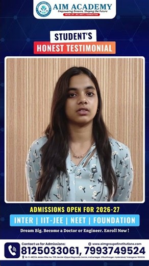 🚀 Serjenisa’s EAPCET Experience | MPC Student | Short-Term Coaching | AIM Academy | Dilsukhnagar