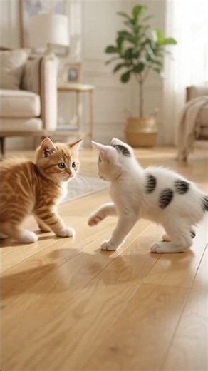 Watch these adorable fluffy kittens playing and wrestling together in this super cute video today!