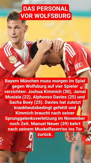 Das Personal vor Wolfsburg #shorts