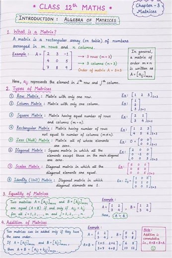 🎯Class 12 Maths Chapter 3 | Algebra of Matrices Introduction 🔥 | Easy Explanation for Beginners