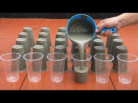 Not everyone knows this secret! Pour Cement into Plastic Cup You will be amazed at the results 😱