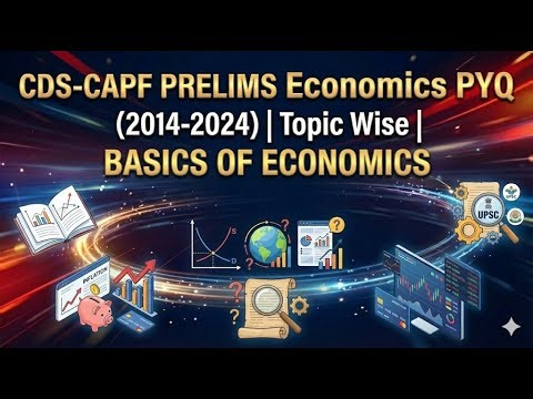CDS-CAPF PRELIMS Economics PYQ (2014-2024) | Topic Wise | BASICS OF ECONOMICS