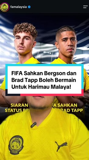 FIFA Sahkan Bergson dan Brad Tapp Boleh Bermain Untuk Harimau Malaya! #malaysia #fifaaseancup #bergson #bergsondasilva #harimaumalaya