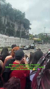 BTS arrived & excited Army are pouring in😭💜 SÃO PAULO, Brazil Concert D1!🇧🇷