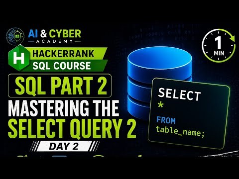🚀 Learn SQL with HackerRank | Mastering the SELECT Query 2 (Day 2)