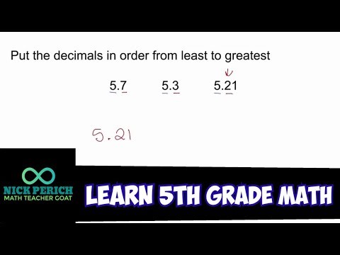 Learn 5th Grade Math - Put 3 "Friendly" Decimals in Order From Least to Greatest