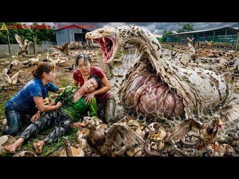 72 Hours of Terror: Giant Python with MONSTER Belly Attacks Duck Farm – Father Collapses! NO ESCAPE!