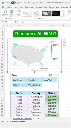 Map chart in excel How to create a dynamic maps chart in excel #exceltraining #spreadsheets #exceltips #accounting #corporate #workhacks #exceltrainingonline #exceltipsandtricks #exceltricks #Excel | LEARN MORE