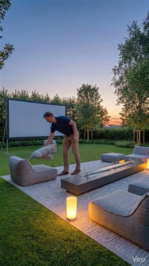 Building a Backyard Movie Theater with a Fire Pit #diy #timelapse