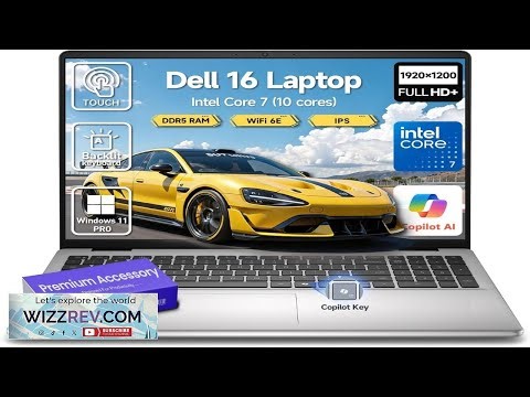 Dell 16 Touchscreen Laptop Computer 16" FHD+ Touch Screen Student&Business Laptop PC