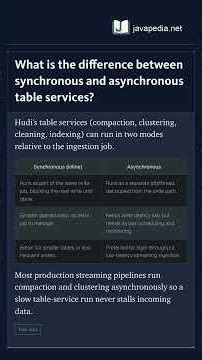 What is the difference between synchronous and asynchronous table services? | javapedia.net