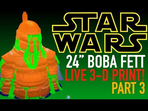 PART 3 - 24" BOBA FETT STAR WARS BUST - 3D PRINT - #3dprinting #live #creality #3dprinter #starwars