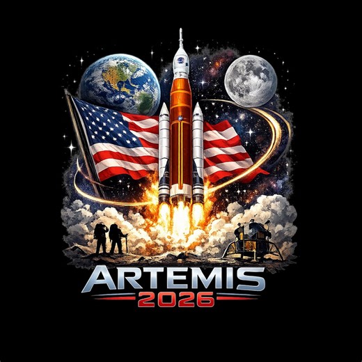 Artemis 2026 Rocket Launch Print | USA Flag Astronauts Space Wall Art (digital Download) - Etsy