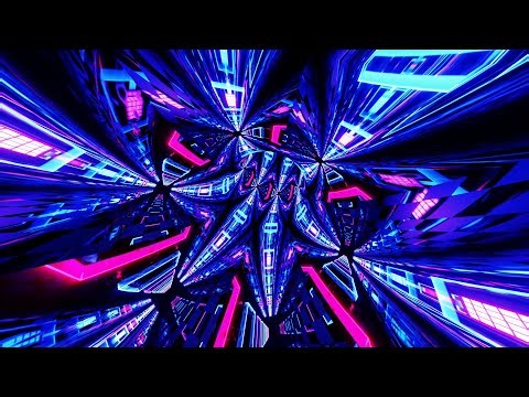 4k Trippy Blue & Pink Fast Moving NeonTunnel Abstract Meditation TV background Video Loop