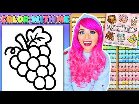 Cute Grapes Coloring Process 🍇 Cozy Treats Coloring Book | Ohuhu Alcohol Marker Art Tutorial