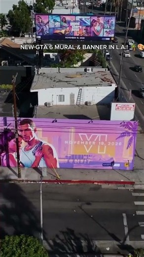 GTA 6 Mural & Banner Take Over L.A.! 🔥 #GTA6 #Shorts