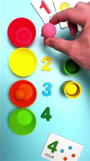 🔢 Let’s COUNT to 4 & Learn COLORS! 🌈🧒 #shorts #kidslearning