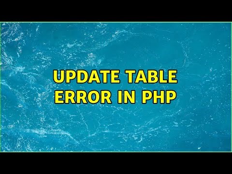 Update table error in PHP (3 Solutions!!)