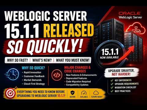 Oracle WebLogic Server 15.1.1 Version Release so Quickly after 14.1.2, Why? Upgrade Path